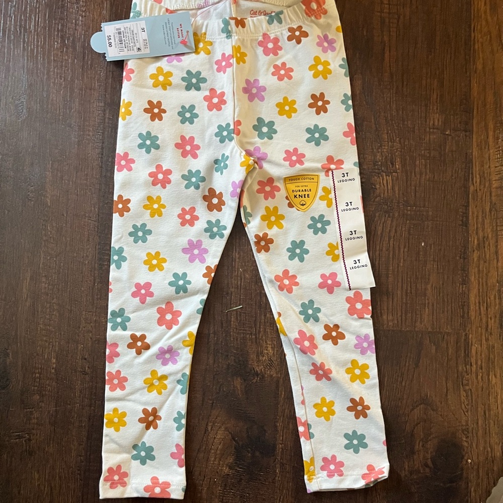 Cat & Jack Floral Kids Leggings - Multicolor